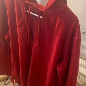 Red women’s hoodie  no zipper pull over
